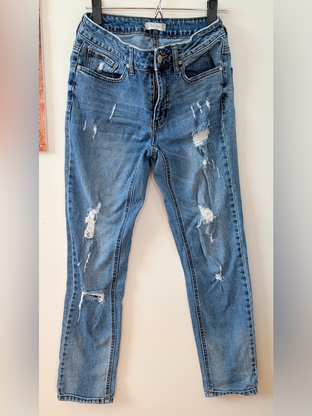 Altar'd State Distressed Medium Blue Skinny Jeans